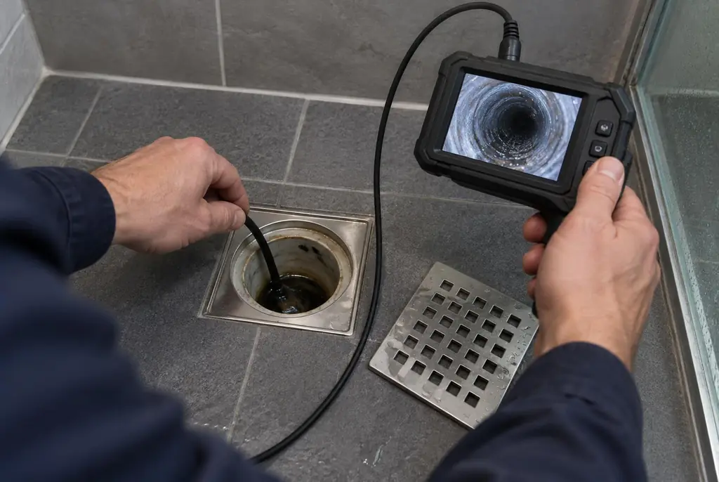 Lekdetectie Purmerend – endoscoop-inspectie in een douchegoot