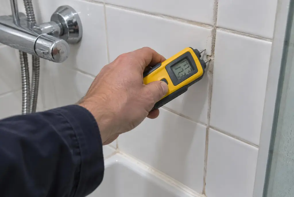 Lekdetectie Purmerend – vochtmeter op badkamertegels bij de douche